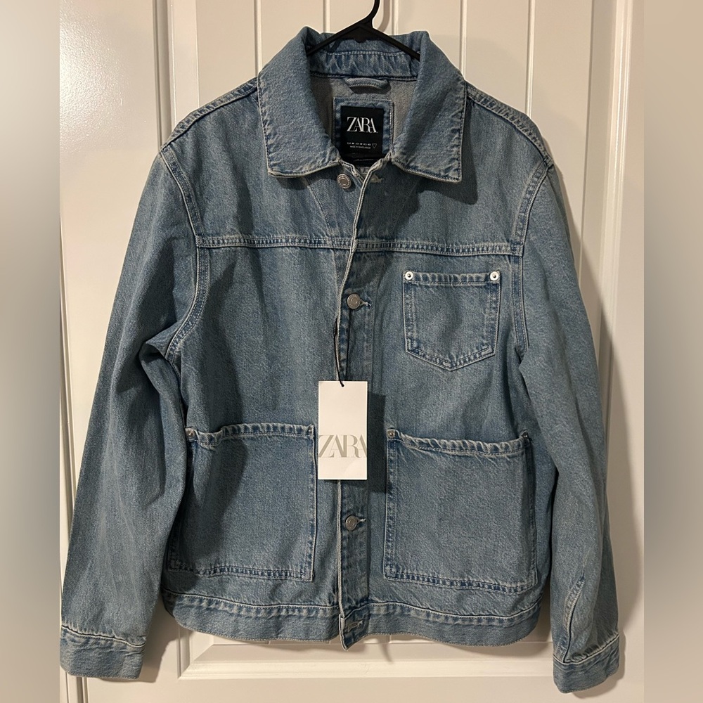 Zara pocket denim utility jacket size M